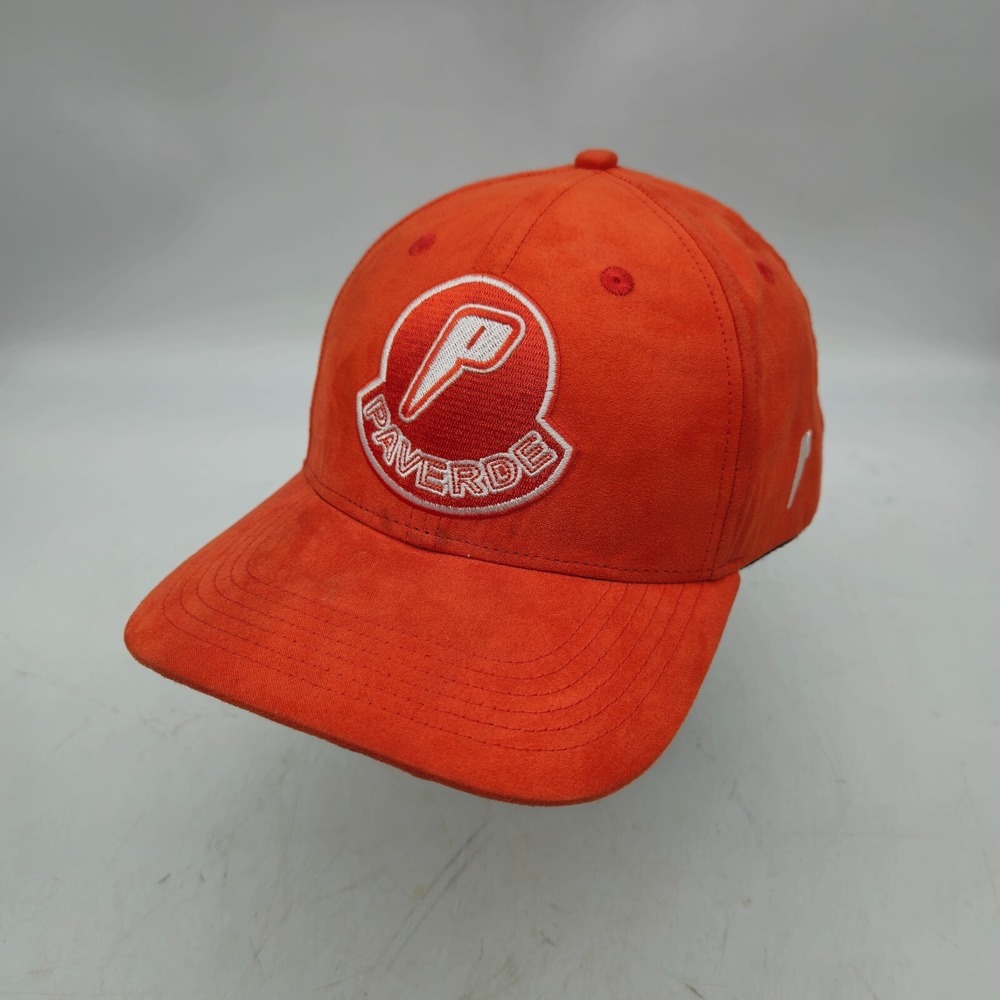 Paverde Strapback Hat Baseball Cap Orange Microfiber Embroidered Logo Streetwear